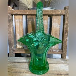Westmoreland Uranium Glass Basket